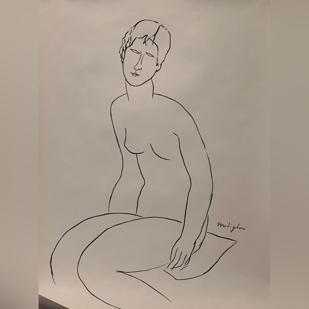 Amedeo Modigliani seated nude lithograph  early 20th century